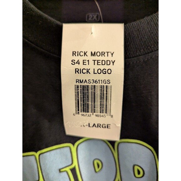 Rick And Morty Men's Black Teddy Rick Crew Neck Short Sleeve T Shirt Size 2XL - Picture 3 of 4